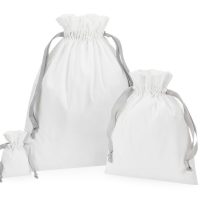 W121 Westford Mill Cotton Bag with Ribbon Cord (Var 01)