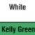 White/Kelly Green