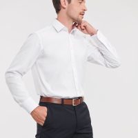 962M Russell Collection Men's L/Sleeve Herringbone Shirt (Var 01)