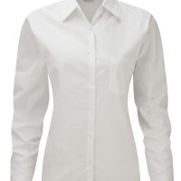 936F Russell Collection Ladies' L/Sleeve Poplin Shirt (Var 01)