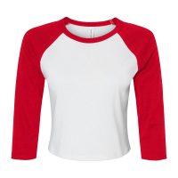 BE1200 Bella Women's Micro Rib 3/4 Raglan Tee (Var 01)