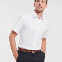 963M Russell Collection Men's S/Sleeve Herringbone Shirt (Var 02)