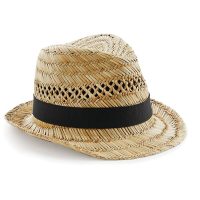 B730 Beechfield  Straw Summer Trilby (Var 02)
