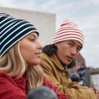 B39R Beechfield  Original Deep Cuffed Striped Beanie