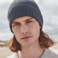 B438N Beechfield  Organic Cotton Patch Beanie