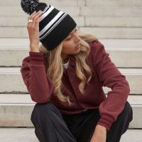 B473R Beechfield  Striped Fan Beanie