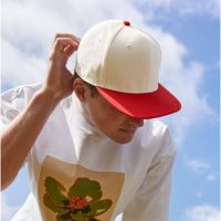 B662 Beechfield  Contrast Flat Peak 6 Panel Cap